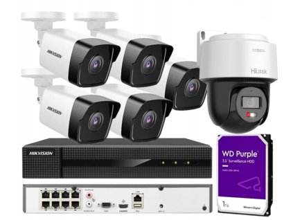IP Monitorovací Systém 4Mpx 6 Kamier, Záznamník 8ch s PoE - Hikvision