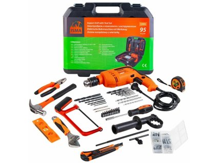 impact drill set 750w drill bits case 95el