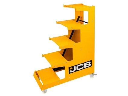 JCB Stojan REGÁL výstavný MOBILNÝ 5 POLÍC do 300kg 135x100x40cm 4 kolieska