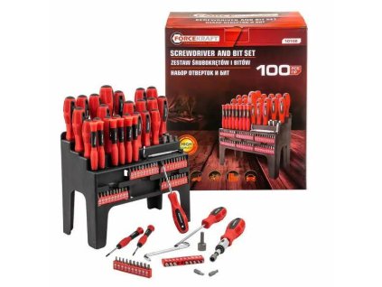 FORCEKRAFT Sada SKRUTKOVAČOV a BITOV 100 PRVKOV v STOJANU
