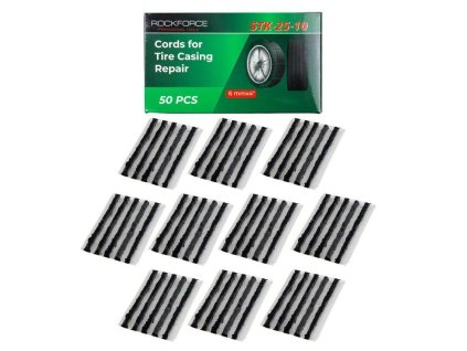 ROCKFORCE Šnúry na OPRAVU PNEUMATÍK sada 50 KS komplet 6x4 mm 10MM