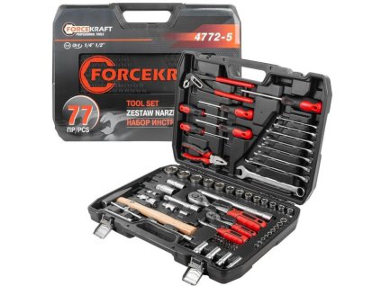 Súprava náradia kľúče nástavce bity 1/4" 1/2" 4-32mm 77ks kufrík
