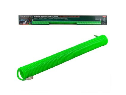 spiral hose with quick release couplings 12x8mm 20m