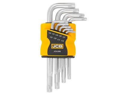 JCB Sada TORX KĽÚČOV 9 DIELNA T10-T50 typu L Cr-V