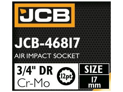 JCB rázová hlavica 3/4" 17mm 12-hranná Cr-Mo NÁSTAVEC rúčkový