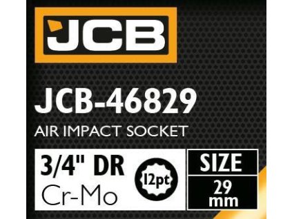 JCB Rázový nástavec 3/4" 29mm 12-hranový Cr-Mo NÁSTRČNÝ kľúč