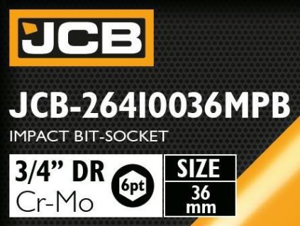 JCB Rázový bitový nástavec 3/4" 36 mm 6-hranný Cr-Mo NADSTAVEC klúčový