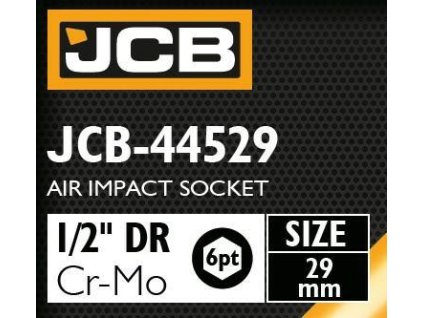 JCB Rázová hlavica 1/2" 29 mm 6-hranná Cr-Mo ZÁVITOVÁ hlavica