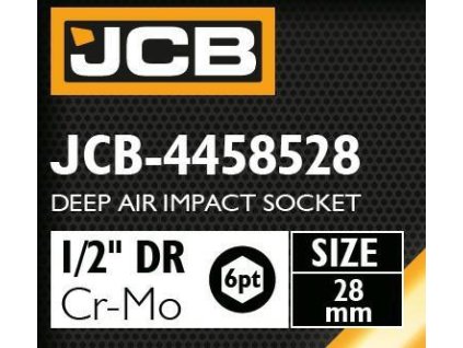 JCB NÁRAZOVÁ HLBOKÁ HLAVICA 1/2" Cr-Mo 6-hranná 28mm NÁSTRČNÝ KĽÚČ