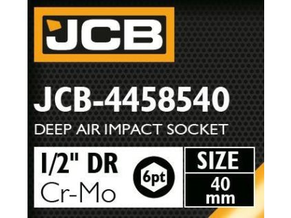 JCB NÁRAZOVÁ HLAVICA HLBOKÁ 1/2" Cr-Mo 6-hranná 40mm KĽÚČ HLAVICOVÝ