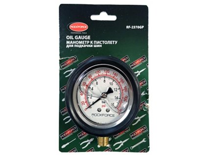 ROCKFORCE Manometer TLAKOMER na PIŠTOĽ na nafukovanie PNEUMATÍK 0-16 BAR