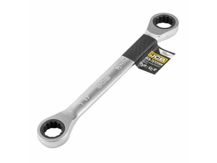 JCB DVOJSTRANNÝ OBOJSTRANNÝ KĽÚČ S RAČŇOU 17x19mm Cr-V 12-HRANNÝ