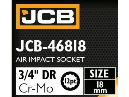 JCB Nástrčná hlavica 3/4" 18mm 12-hran Cr-Mo KĽÚČ nástrčný