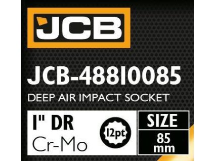 JCB Hlboká UDAROVÁ hlavica 1" 85mm 12-hranná Cr-Mo NÁSTRČNÝ KĽÚČ