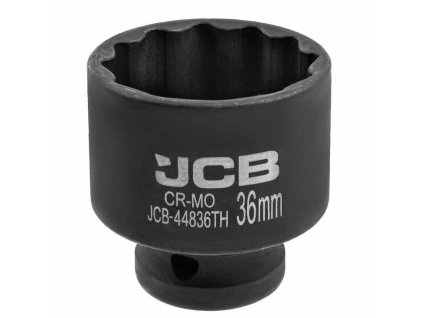 JCB Tenkostenná nárazová hlavica 1/2" 36mm 12-hran Cr-Mo Nástrčný kľúč