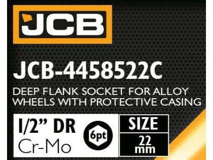 JCB Hlboká hlavica na ALUKOLESA s OCHRANNÝM PUZDROM 1/2" 22mm Cr-Mo