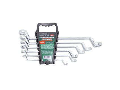 Súprava vyhnutých očiarkových kľúčov 6 ks 8-24 mm cr-v