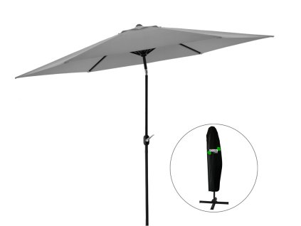 ZÁHRADNÝ SLNEČNÍK 3 M SIVÝ S POKRÝVKOU *5330