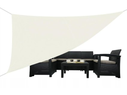 TROJUHOLNÍKOVÁ SLNEČNÁ PLACHTA BÉŽOVÁ 3,6 X 3,6 X 3,6M *0457