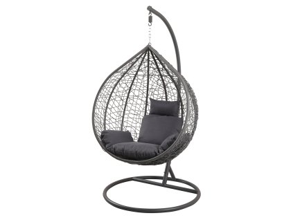 ZÁVESNÉ KRESLO VEĽ. L TMAVOŠEDÁ, VANKÚŠ - TMAVOŠEDÝ, RÁM - TMAVOŠEDÝ *9726