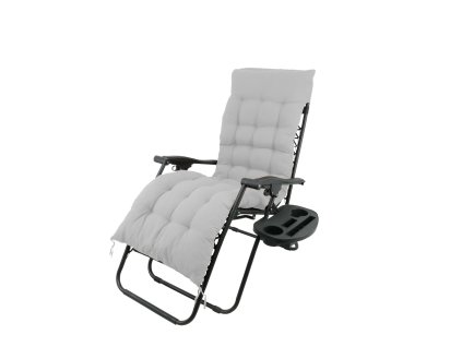 SKLADACIE ZÁHRADNÉ LEŽADLO S PODSTAVCOM, VRECKOM ČIERNE S SIVÝM VANKÚŠOM *9979