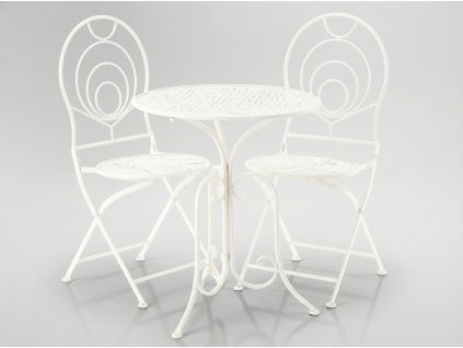 SÚPRAVA ZÁHRADNÉHO NÁBYTKU KOVOVÁ "LINDA" STÔL + 2 STOLIČKY *8237