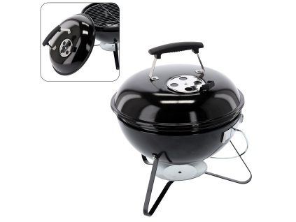 GUĽOVÝ UHLÍKOVÝ GRIL NA NOŽIČKÁCH S POKRÝVKOU 37 x 28/44 CM *0100