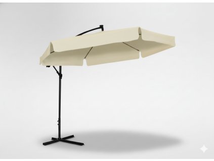 ZÁHRADNÝ SLNEČNÍK 3 M BÉŽOVÝ "BANÁN" S KRYTOM S LED *1503