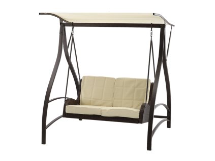 ZÁHRADNÁ HOJDAČKA Z TECHNORATANU 166 x 130 x 170 CM HNEDÁ PREMIUM *3132