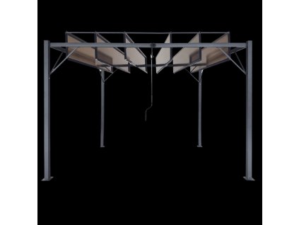 ZÁHRADNÁ PERGOLA S POHYBLIVÝMI LAMELOVÝMI Z POLYKARBONÁTU 3 x 3 M HNEDÁ *4016