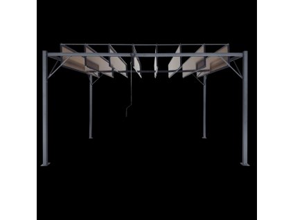 ZÁHRADNÁ PERGOLA S POHYBLIVÝMI LAMELOVÝMI POLYKARBONÁTOM 3 x 4 M HNEDÁ *4023