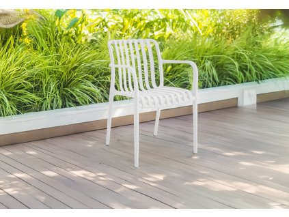 ZÁHRADNÁ STOLIČKA 45.5 x 57 x 45 / 81 CM BIELA *8656