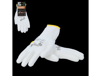 OCHRANNÉ RUKAVICE "8" PLETENÉ Z POLYESTERU POKRYTÉ POLYURETÁNOM balenie=12 *1115