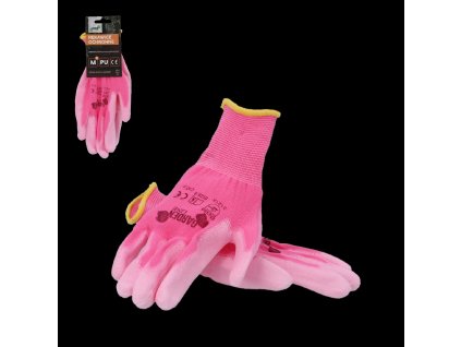 OCHRANNÉ RUKAVICE "8" PLETENÉ Z POLYESTERU POKRYTÉ POLYURETÁNOM balenie=12 *9500