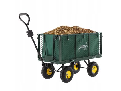 DVOJFUNKČNÝ ZÁHRADNÝ VOZÍK XL - ZELENÝ S PLACHTOU *0108