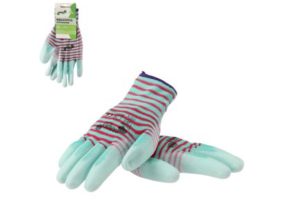 OCHRANNÉ RUKAVICE "8" Z ÚPLETU ZEBRA Z POLYESTERU POKRYTÉ POLYURETÁNOM bal=12 *9478