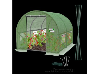 ZÁHRADNÝ FÓLIOVÝ TUNEL 2 SEGMENTOVÝ ZELENÝ 2 x 2 x 2 M *5545