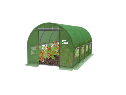 ZÁHRADNÝ FÓLIOVÝ TUNEL 4 SEGMENTOVÝ ZELENÝ 4 x 2,5 x 2 M *5606