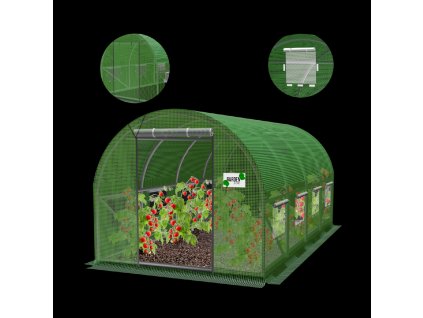 ZELENÝ ZÁHRADNÝ FÓLIOVÝ TUNEL 4 SEGMENTOVÝ NEW SOLUTION 4 x2,5 x 2 M *3069