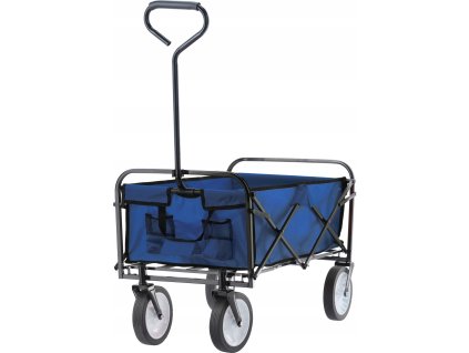 MODRÝ SKLADACÍ ZÁHRADNÝ VOZÍK 116x54x90cm *3556