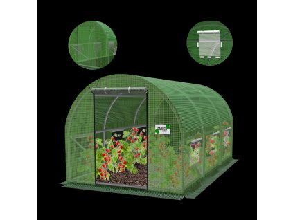 ZÁHRADNÝ FÓLIOVÝ TUNEL 3 SEGMENTOVÝ ZELENÝ NEW SOLUTION 3 x 2 x 2 M *5207