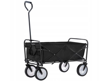 ČIERNY SKLADACÍ ZÁHRADNÝ VOZÍK 116x54x90cm *2426