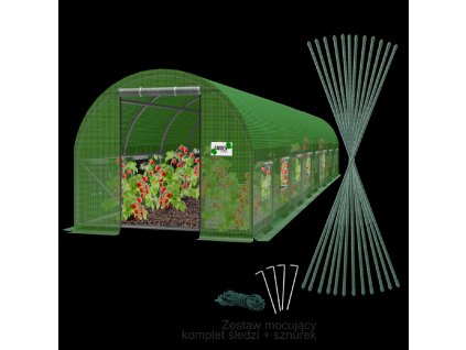 ZÁHRADNÝ FÓLIOVÝ TUNEL 8-SEGMENTOVÝ 8 x 4 x 2 M ZELENÝ *3903