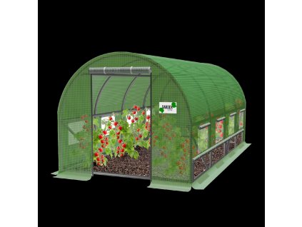 ZÁHRADNÝ FÓLIOVÝ TUNEL 4 SEGMENTOVÝ 6 x 3 x 2 M ZELENÝ S MOŽNOSŤOU DODATOČNEJ VENTILÁCIE *3934