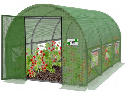 ZÁHRADNÝ FÓLIOVÝ TUNEL 3 SEGMENTOVÝ 3 x 2 x 2 M ZELENÝ SO ZÁVESNÝMI DVERAMI *3941