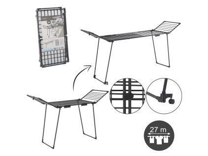 SUŠIČKA NA BIELIZEŇ S DVOMA VEŠIAKMI NA PONOŽKY '''DIANA'' 190-260 x 61 x 120 CM *9233