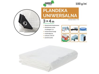 PLACHTA 3 X 4 M (+/- 5%) 100GSM 3% UV PRIEHĽADNÁ *7657
