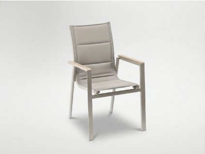 HLINÍKOVÁ ZÁHRADNÁ STOLIČKA POLYWOOD 64 x 55 x 91 CM BÉŽOVÁ *9484