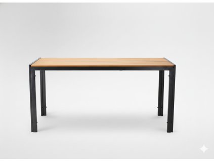 OCEĽOVÝ ZÁHRADNÝ STÔL S DOSKOU POLYWOOD 150 x 90 x 73 CM ČIERNY *9491