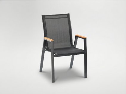 OCEĽOVÁ ZÁHRADNÁ STOLIČKA POLYWOOD 61 x 56 x 90 CM ČIERNA *9507